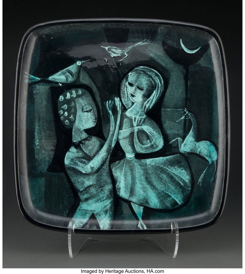 Polia Pillin (American/Polish, 1909-1992) Tray G: Polia Pillin (American/Polish, 1909-1992) Tray Glazed earthenware 13-1/2 x 13-1/2 x 1 inches (34.3 x 34.3 x 2.5 cm) Signed on the underside H