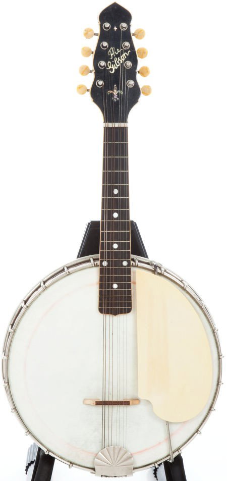 1920's Gibson MB-4 Sunburst Mandolin Banjo, #117: 1920's Gibson MB-4 Sunburst Mandolin Banjo, #11780-25. Fancy trap door model complete wit
