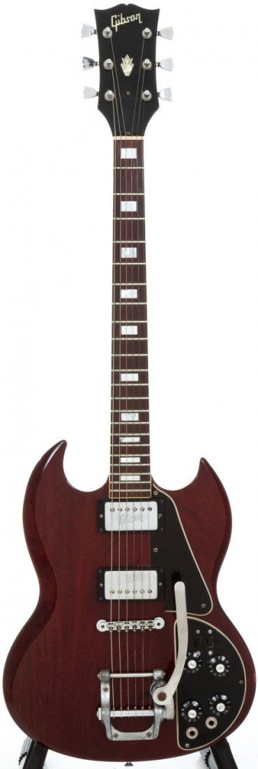 1972 Gibson SG Deluxe Cherry Solid Body Electric: 1972 Gibson SG Deluxe Cherry Solid Body Electric Guitar, Serial # 613515 Moderate wear ov