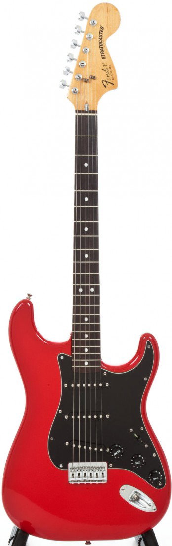 1980 Fender Stratocaster Morocco Red Solid Body : 1980 Fender Stratocaster Morocco Red Solid Body Electric Guitar, #S937630. Hard tail Stra