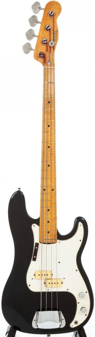 1974 Fender Telecaster Black Bass Guitar, #40192: 1974 Fender Telecaster Black Bass Guitar, #401922. Neck date is late 1973. Decal appears