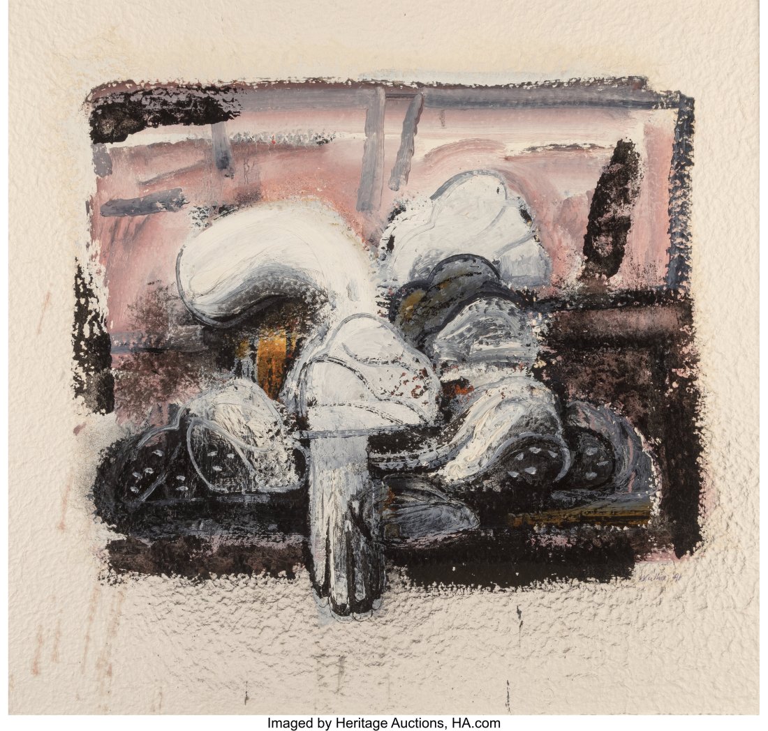 John Walker (b. 1939) Untitled, 1991 Oil on pape: John Walker (b. 1939) Untitled, 1991 Oil on paper 34-1/2 x 37-1/2 inches (87.6 x 95.3 cm) (sheet) PROVENANCE: L.A.