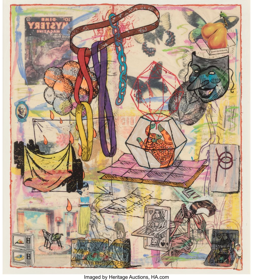 Jane Hammond (b. 1950) Hindi Hand, 1997 Mixed me: Jane Hammond (b. 1950) Hindi Hand, 1997 Mixed media on Japanese tissue paper 35 x 31 inches (88.9 x 78.7 cm) (sheet) PROVENANCE: Greg Kuc