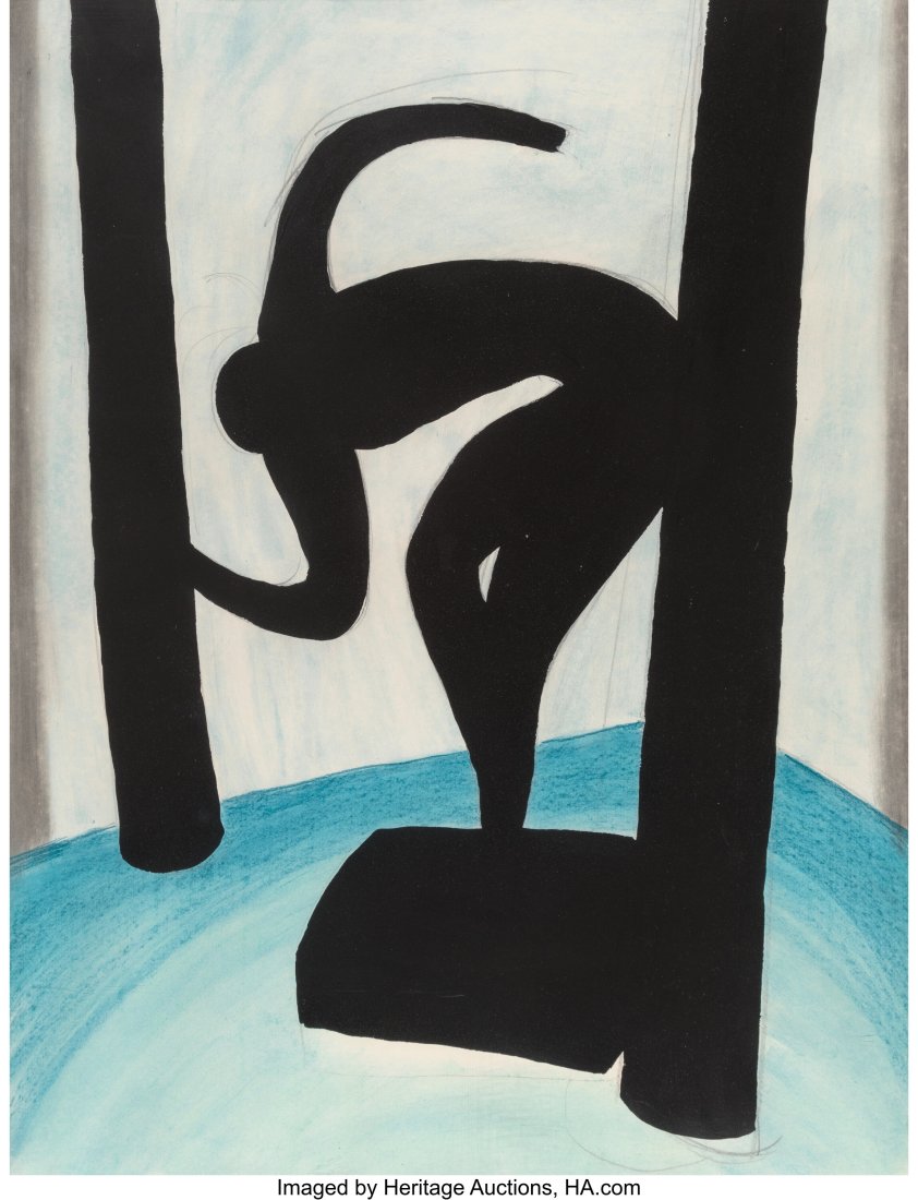 Jedd Garet (b. 1955) Silhouette I, 1980 Acrylic: Jedd Garet (b. 1955) Silhouette I, 1980 Acrylic and pastel on paper 49-1/2 x 37-1/2 inches (125.7 x 95.3 cm) (sight) PROVENANCE: