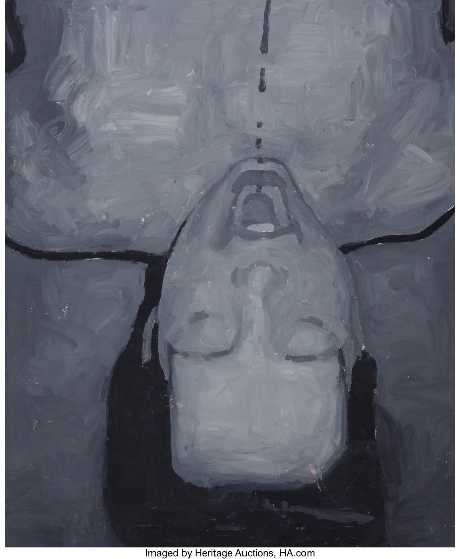 Ryan Mendoza (b. 1971) Enter Exit, 2001 Oil on l: Ryan Mendoza (b. 1971) Enter Exit, 2001 Oil on linen 70 x 58 inches (177.8 x 147.3 cm) Signed on the reverse: ry / an Property from the Collect