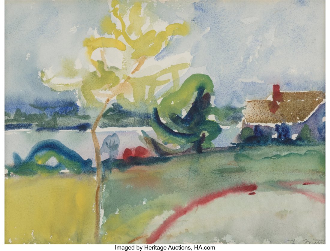 Louisa Matthiasdottir (American, 1917-2000) Sag : Louisa Matthiasdottir (American, 1917-2000) Sag Harbor, New York Watercolor on paper 8-3/4 x 11-1/2 inches (22.2 x 29.2 cm) (sight) Sign