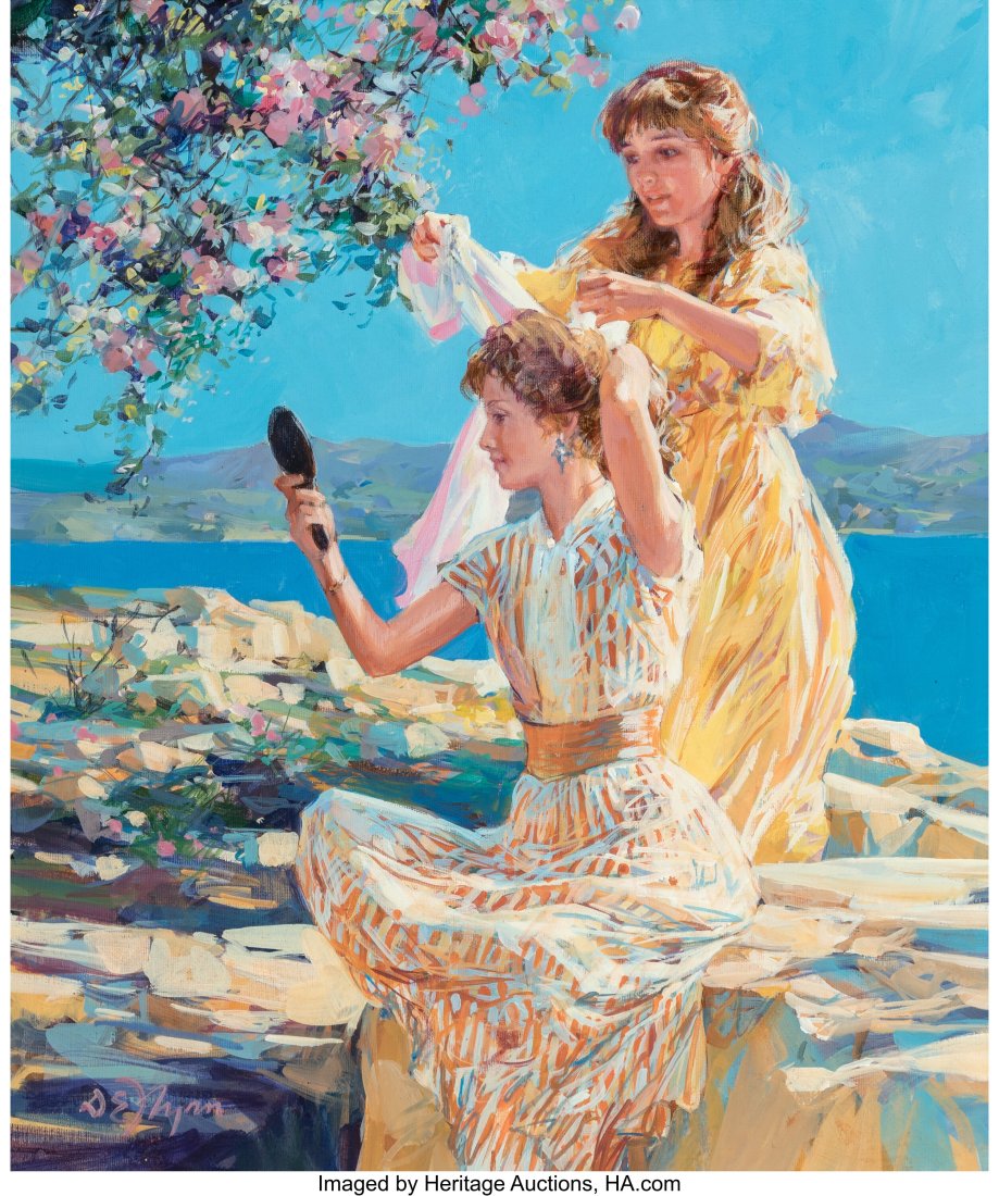 Dianne Elizabeth Flynn (American, b. 1939) The A: Dianne Elizabeth Flynn (American, b. 1939) The Azure Sea Oil on canvas 24 x 20 inches (61.0 x 50.8 cm) Signed lower left: DE Flynn Property from th