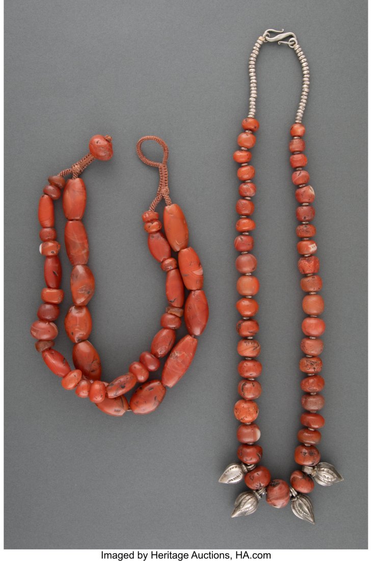 Two Tibetan Agate Bead Necklaces 15-1/4 inches ( (1 of 1)