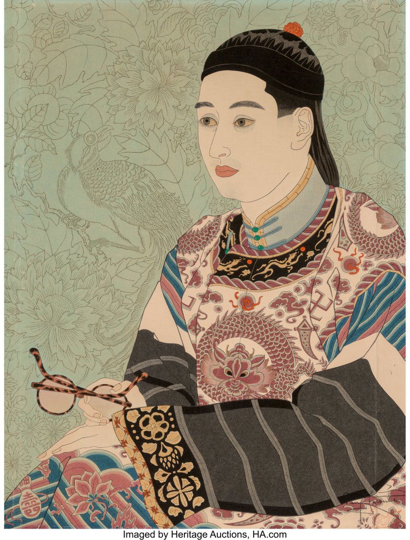 Paul Jacoulet (French, 1902-1960) Le Mandarin au (1 of 2)