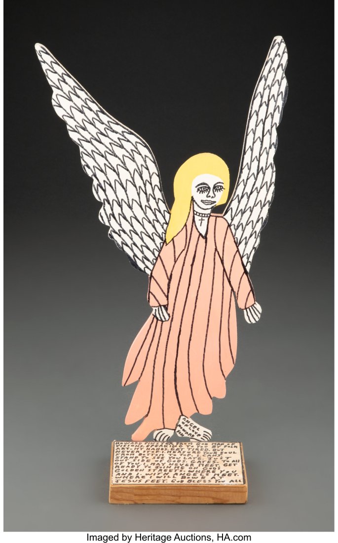 Howard Finster (American, 1916-2001) Angel of Lo: Howard Finster (American, 1916-2001) Angel of Love, 1991 Mixed media on panel 17 x 9 x 3-5/8 inches (43.2 x 22.9 x 9.2 cm) Signed and titled on