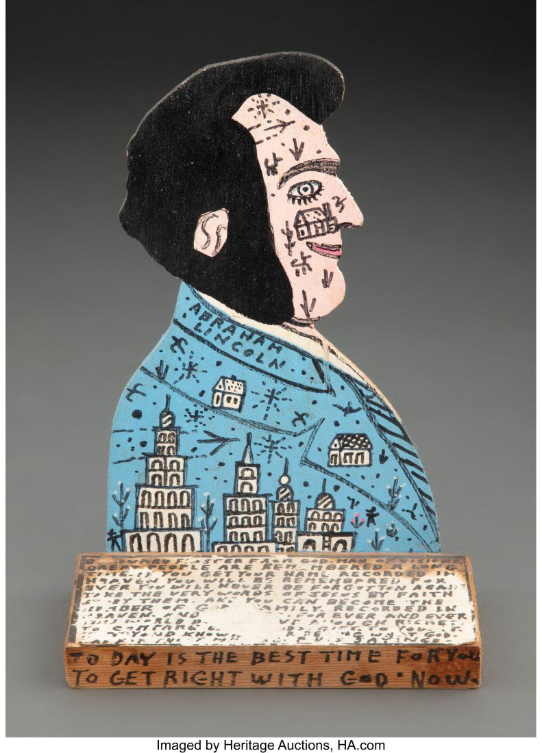 Howard Finster (American, 1916-2001) Abraham Lin (1 of 2)