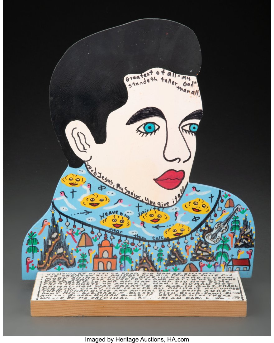 Howard Finster (American, 1916-2001) Elvis, You (1 of 2)