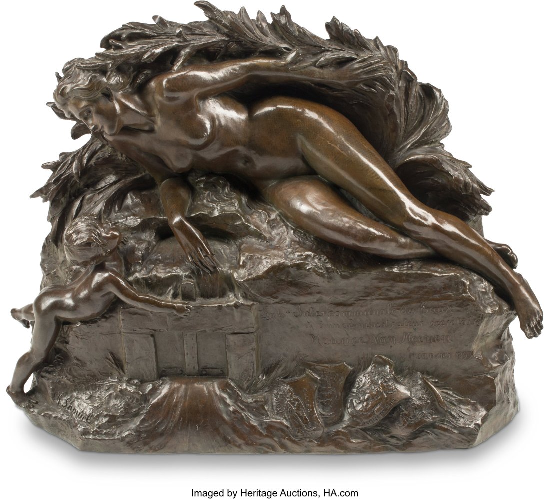 Charles Samuel (Belgian, 1862-1938) Nude Patinat: Charles Samuel (Belgian, 1862-1938) Nude Patinated bronze 23 inches (58.4 cm) Signed and dated to base HID03101062020 © 2022 Heritage Auctions | All Rights R