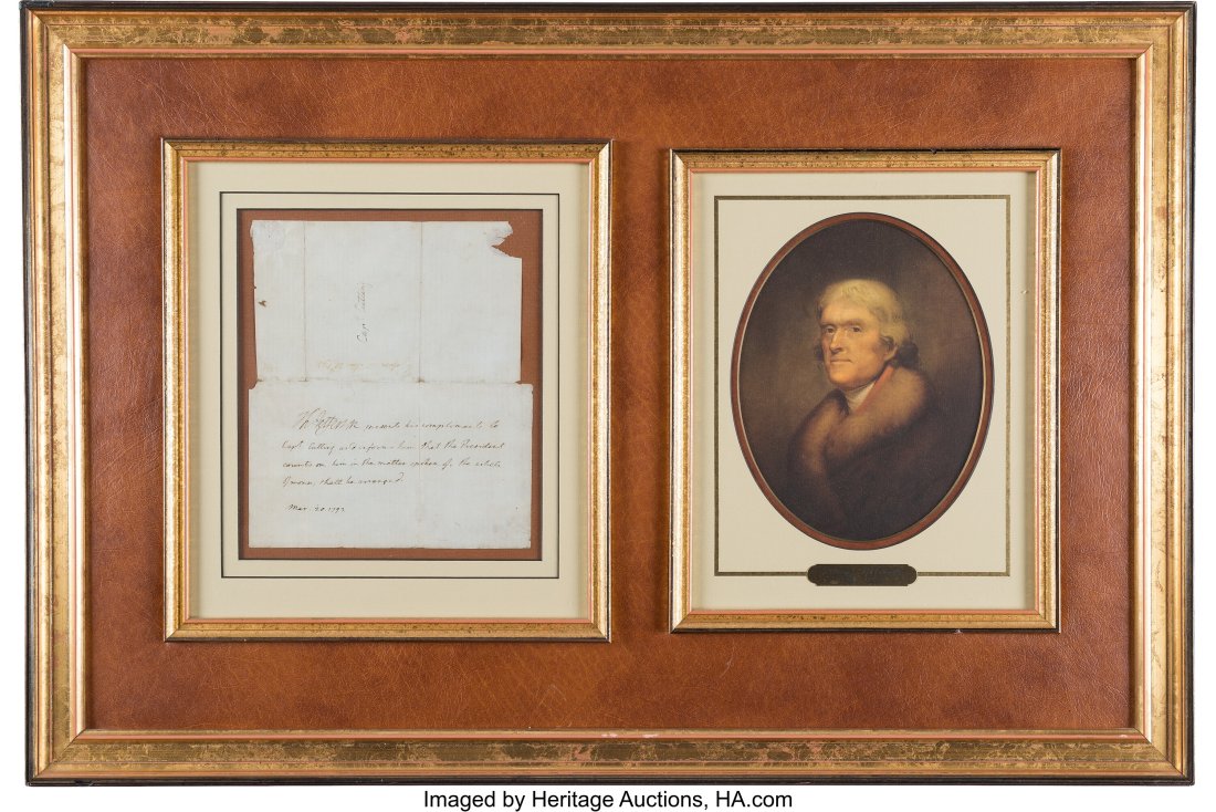 Thomas Jefferson Autograph Letter Signed in the (1 of 2)