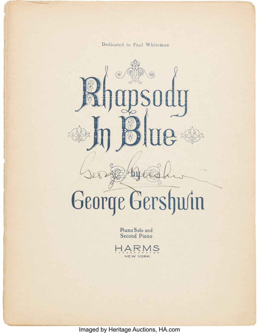 George Gershwin Signed Rhapsody in Blue.  New Yo (1 of 2)