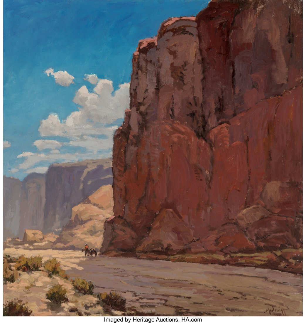 John Modesitt (American, b. 1955) The Great West: John Modesitt (American, b. 1955) The Great West Oil on canvas 24 x 24 inches (61.0 x 61.0 cm) Signed lower right: Modesitt Titled on the stretcher