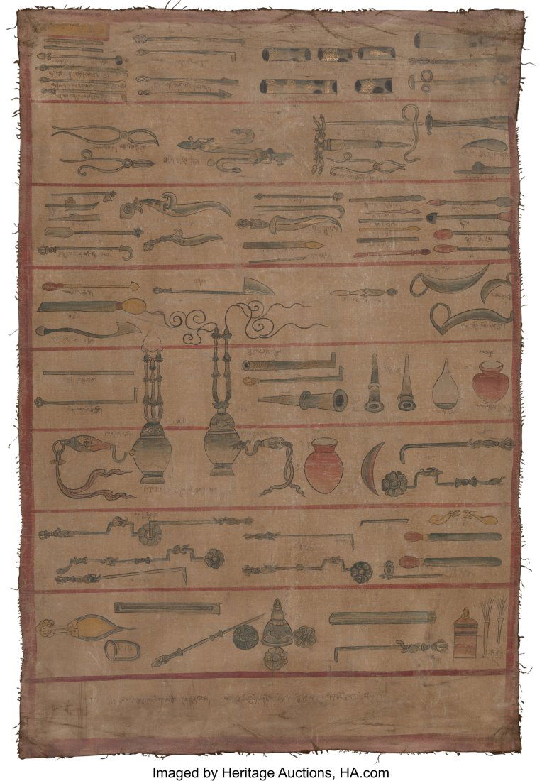 A Group of Three Tibetan Polychromed Thangkas 26 (1 of 4)