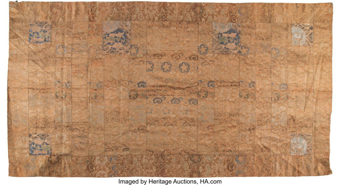 A Japanese Embroidered Kesa Panel 42-1/4 x 77-3/ (1 of 2)