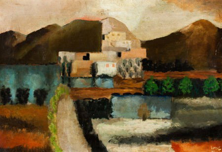 JEAN LURÇAT (French, 1892-1966) Untitled (Paysag: JEAN LURÇAT (French, 1892-1966) Untitled (Paysage), 1922 Oil on canvas 15