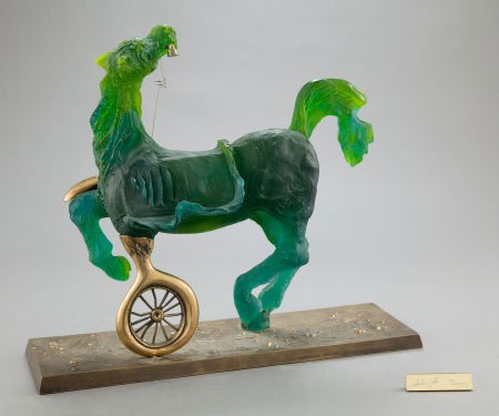 A REPAIRED DAUM PATE-DE-CRISTAL AND BRONZE SCULP: A REPAIRED DAUM PATE-DE-CRISTAL AND BRONZE SCULPTURE DESIGNED BY SALVADOR DALI (SPANISH, 1904-1989):&n