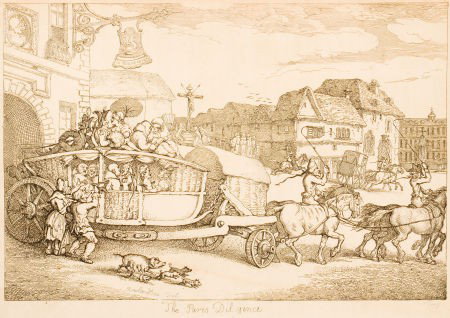 After THOMAS ROWLANDSON (British, 1756-1827) The: After THOMAS ROWLANDSON (British, 1756-1827) The Paris Diligence Etching 9