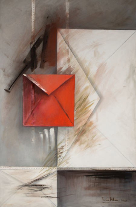 RENÉE NIKLAN (Turkish/Swedish, b. 1936) Rouge su: RENÉE NIKLAN (Turkish/Swedish, b. 1936) Rouge sur Gris (Red on White), 2000 M