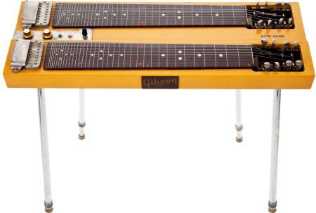 1961 Gibson C-530 Natural Double Neck Console St: 1961 Gibson C-530 Natural Double Neck Console Steel Guitar, Serial # 12025. No changes or
