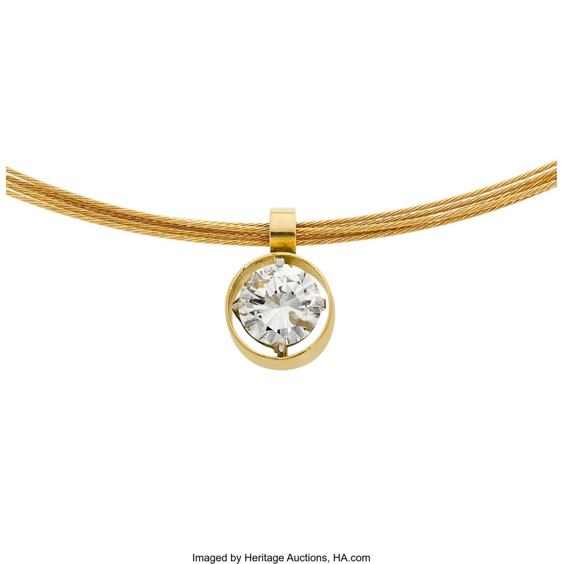 Diamond, Gold Pendant-Necklace  Stones: Round br (1 of 5)