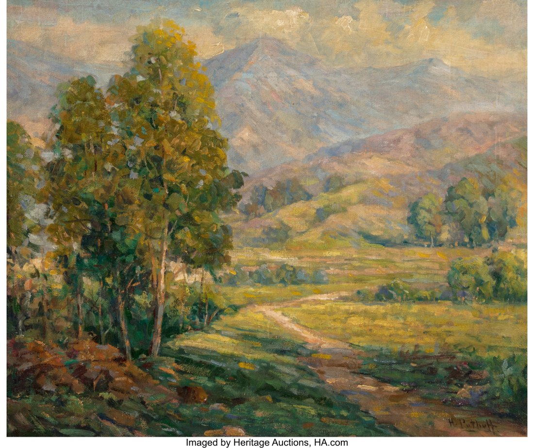 Hanson Duvall Puthuff (American, 1875-1972) Sunl: Hanson Duvall Puthuff (American, 1875-1972) Sunlit Valley Oil on canvas 20 x 24 inches (50.8 x 61.0 cm) Signed lower right: H. Puthuff PROVENANCE&c