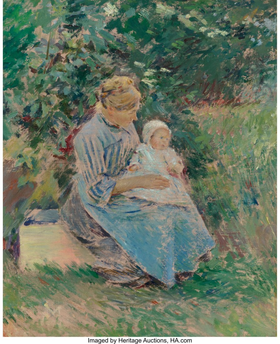 Theodore Robinson (American, 1852-1896) Normandy: Theodore Robinson (American, 1852-1896) Normandy Mother and Child (Marie Trognon and Baby), 1892 Oil on canvas 22 x 18 inches (55.9 x 45.7 cm) S