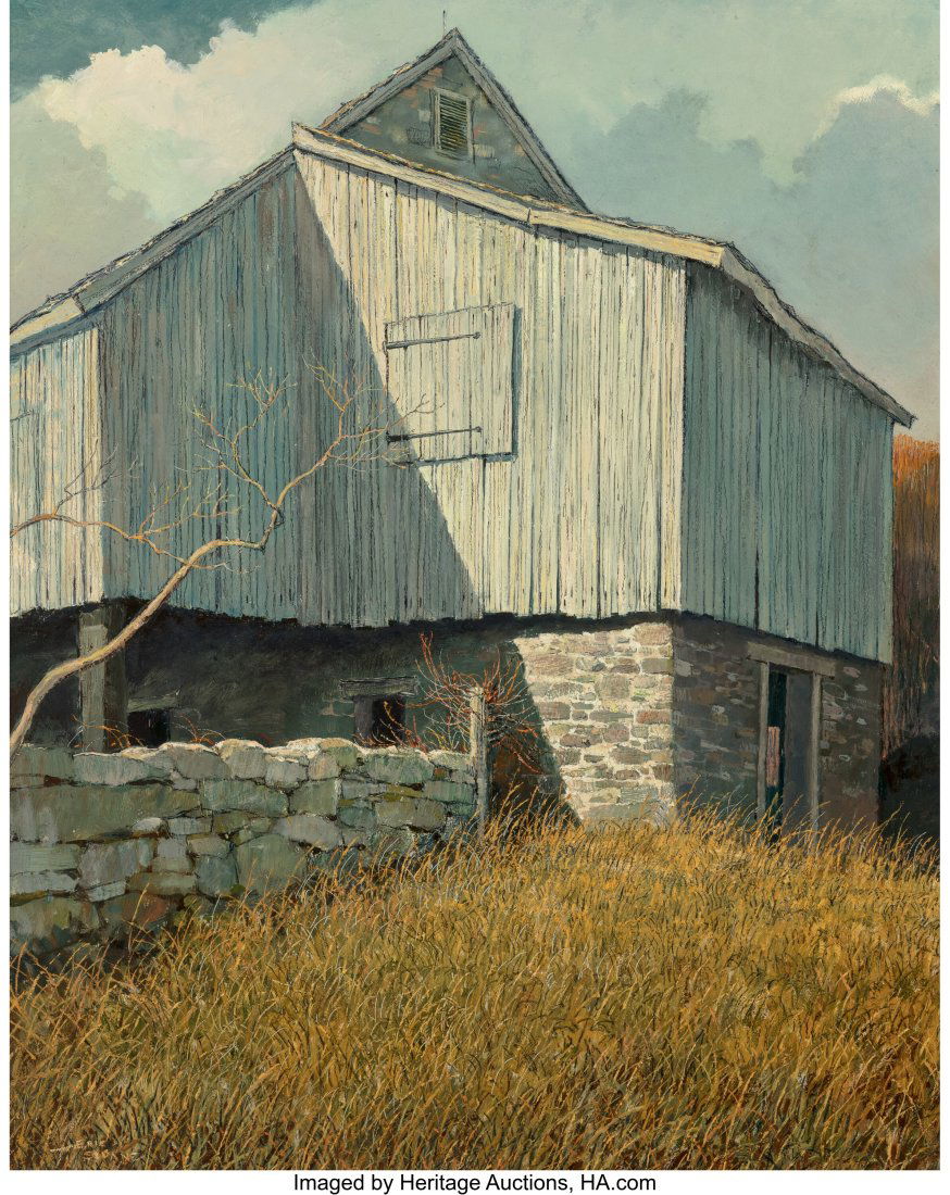 Eric Sloane (American, 1905-1985) Chester County: Eric Sloane (American, 1905-1985) Chester County Barn Oil on Masonite 29 x 23 inches (73.7 x 58.4 cm) Signed lower left: Eric Sloane Signed, titled&