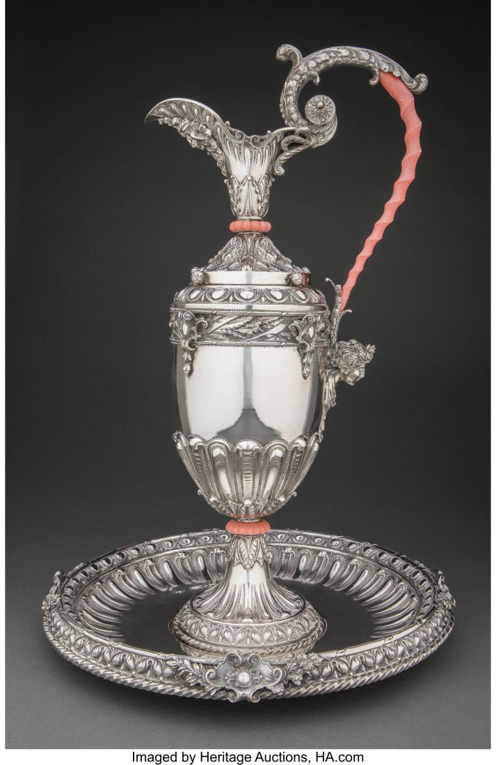 A Mario Buccellati Silver Ewer and Basin, Milan, (1 of 10)