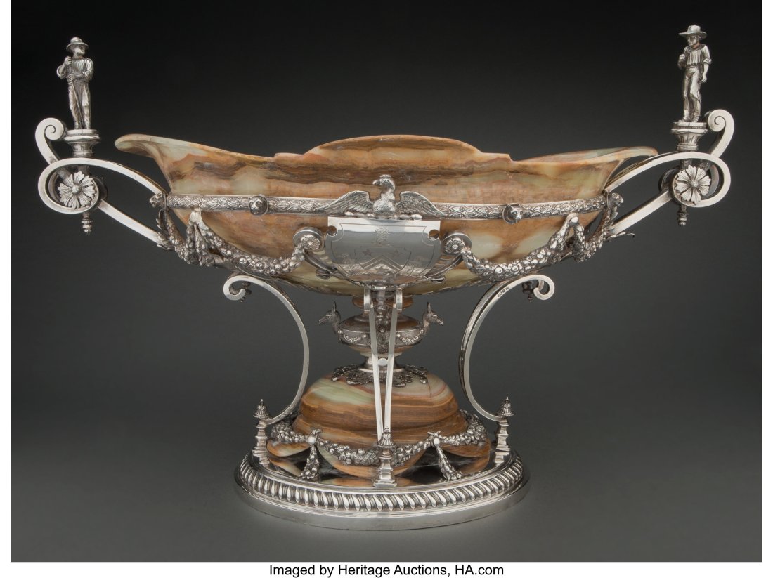 A Married British Silver and Carved Onyx Figural (1 of 9)