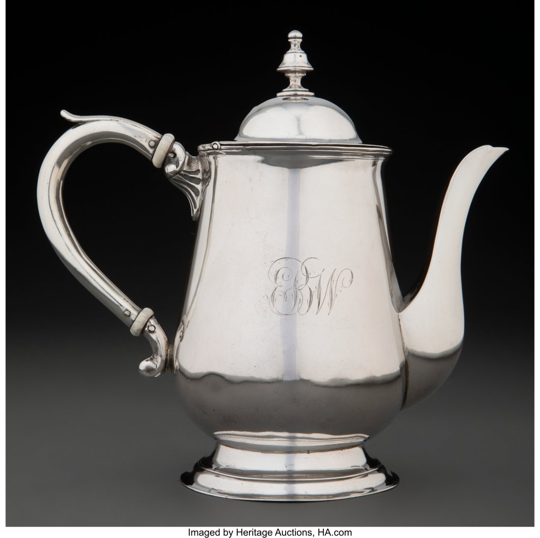 An American Coin Silver Tea Pot Marks: PD 7-1/4 (1 of 5)