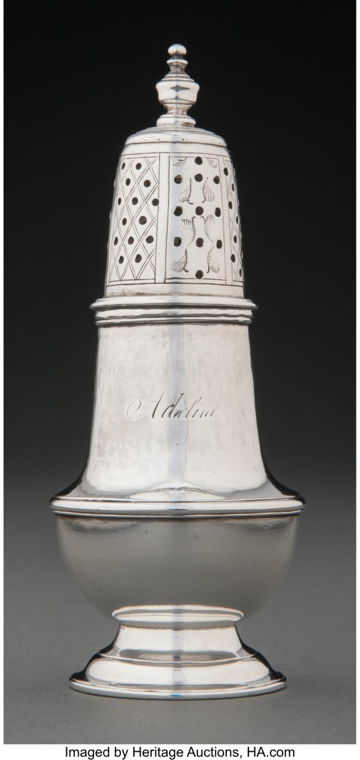 A Samuel Edwards Coin Silver Sugar Caster, Bosto (1 of 5)
