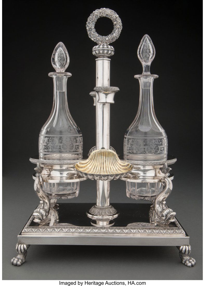 A German Partial Gilt Silver Cruet Set with a Pa (1 of 5)