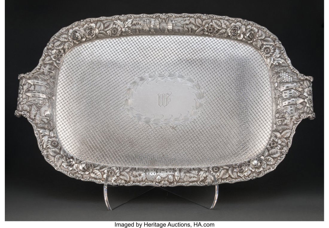 An American Chased Repoussé Silver Landscape Tr (1 of 4)