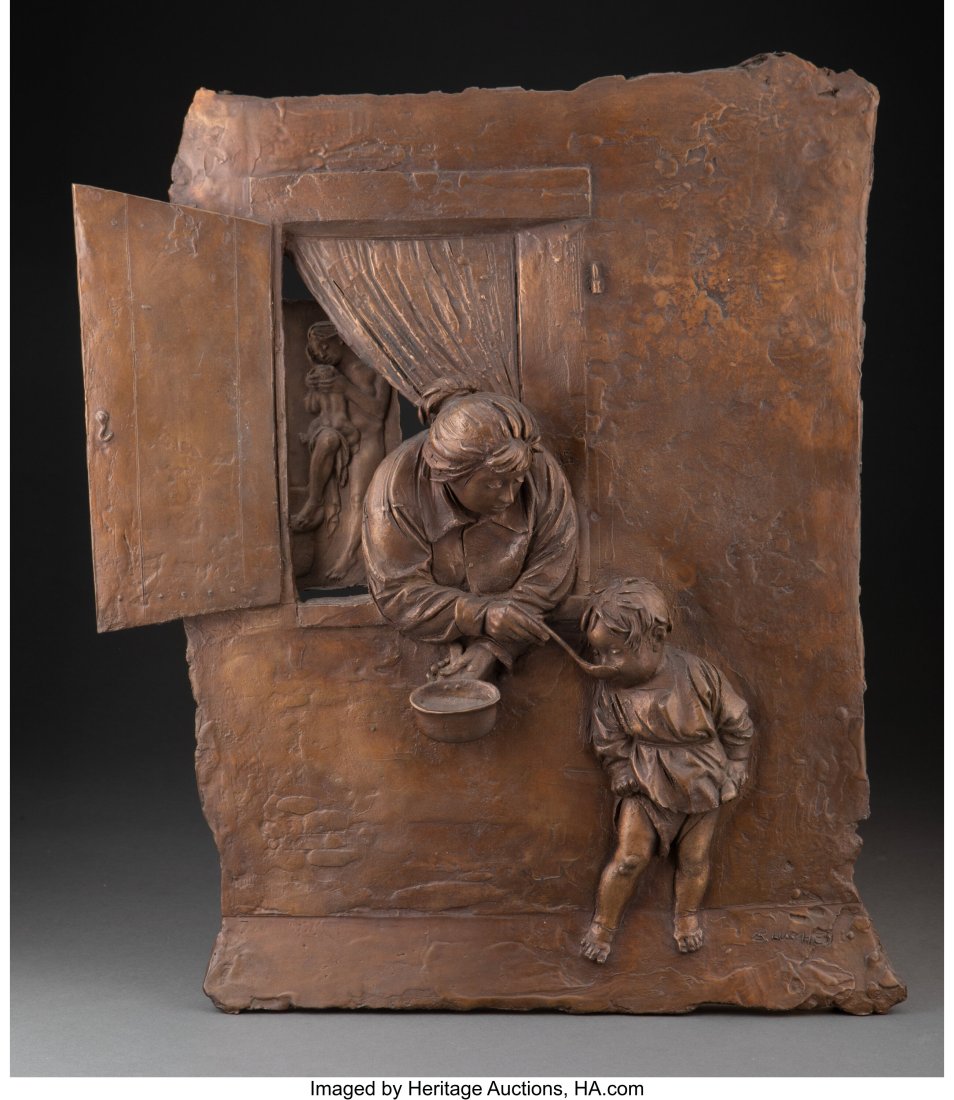 Bruno Lucchesi (American/Italian, b. 1926) Tasti: Bruno Lucchesi (American/Italian, b. 1926) Tasting the Soup, 1978 Bronze 19-1/4 x 16 x 6-1/2 inches (48.9 x 40.6 x 16.5 cm) Inci