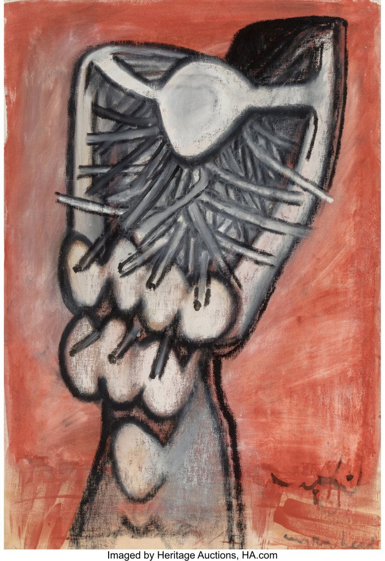 Roberto Matta (1911-2002) Angry Head Oil and pas (1 of 3)