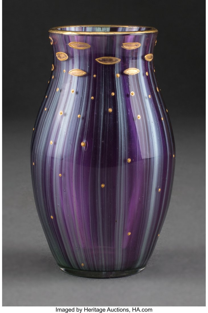 Loetz Partial Gilt Pensée Markasit (Ausf 121) G: Loetz Partial Gilt Pensée Markasit (Ausf 121) Glass Vase, circa 1911 4-1/4 inches (10.8 cm) Property from an Important Private Collection of Loetz HID031010
