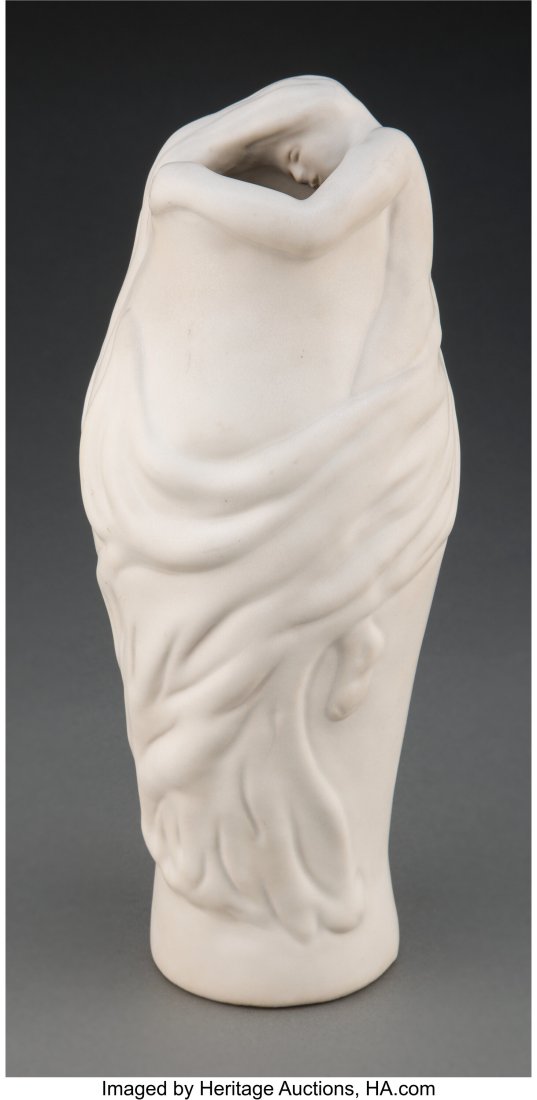 Van Briggle Moonglo Glazed Earthenware Lorelai V: Van Briggle Moonglo Glazed Earthenware Lorelai Vase, circa 1950 Marks: (AA monogram), B, VAN BRIGGLE, Colo spgs, colo 10-5/8 inches (27.0