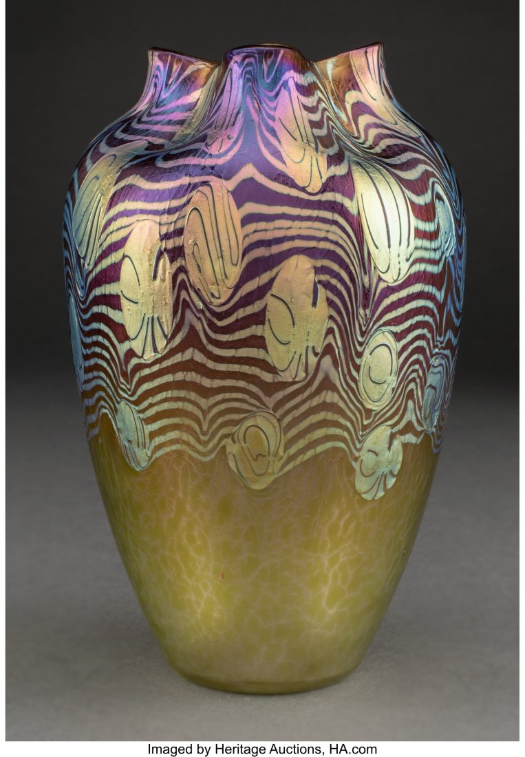 Loetz Argus (Gre 2/352) Glass Vase, circa 1902 7: Loetz Argus (Gre 2/352) Glass Vase, circa 1902 7-1/2 inches (19.1 cm) Property from an Important Private Collection of Loetz HID03101062020 © 2022 Heritag