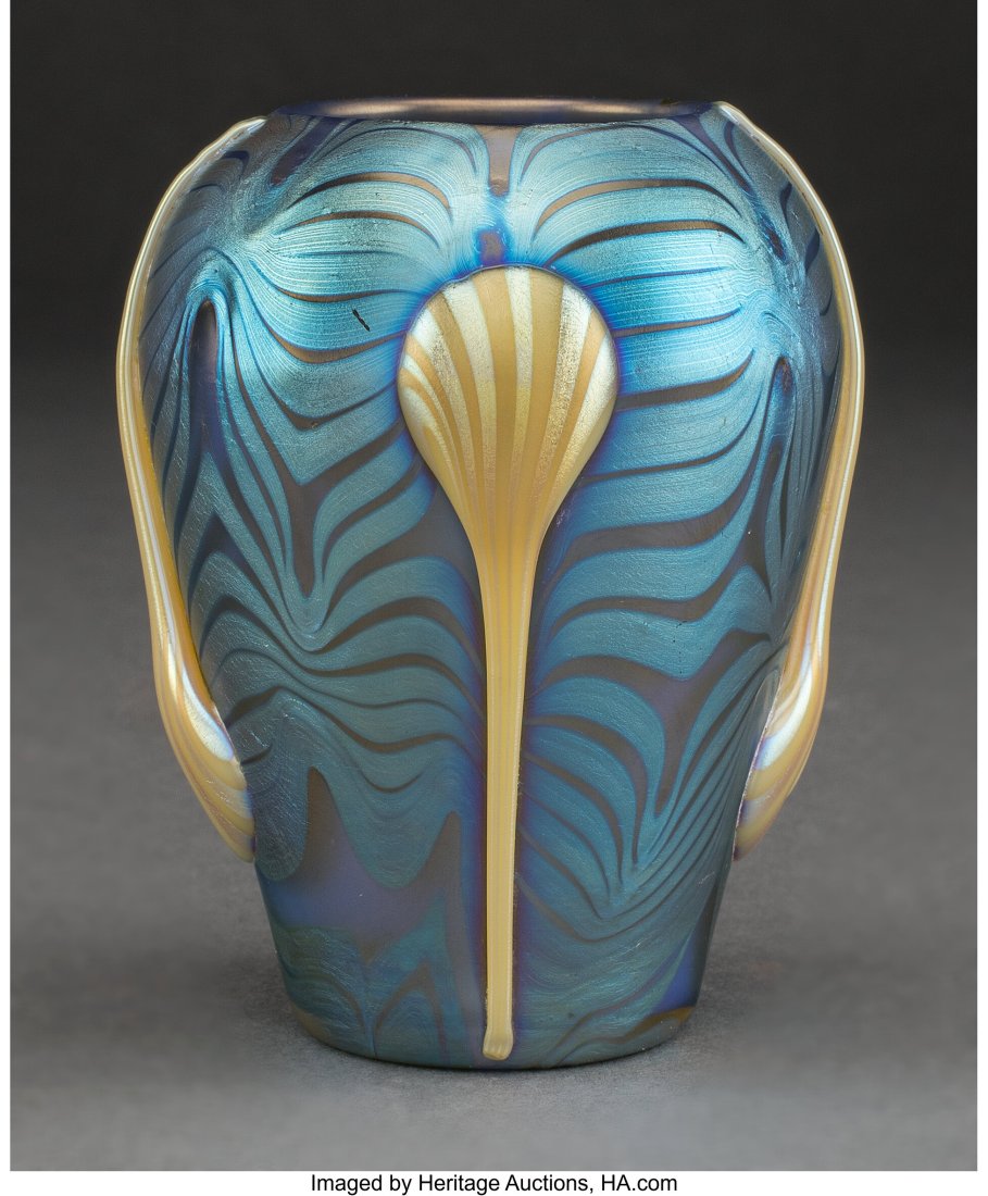 Fine Loetz Phaenomen (Gre 1/64) Glass Vase, circ: Fine Loetz Phaenomen (Gre 1/64) Glass Vase, circa 1901 Marks: Loetz Austria 3-3/4 inches (9.5 cm) Property from an Important Private Collection of Loetz HID03101062020 Â© 2022 Heritage Auctions | Al