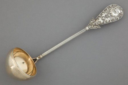 A GEORGE SHARP SILVER AND SILVER-GILT CREAM LADL: A GEORGE SHARP SILVER AND SILVER-GILT CREAM LADLE George B. Sharp, Philadelphia, Pe