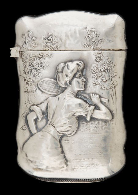 A BLACKINTON SILVER AND SILVER GILT MATCH SAFE R: A BLACKINTON SILVER AND SILVER GILT MATCH SAFE R. Blackinton & Co., North Attleboro, Massac
