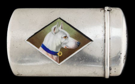 A CARTER SILVER AND ENAMEL MATCH SAFE Carter Ho: A CARTER SILVER AND ENAMEL MATCH SAFE Carter Howe & Co., New York, New York, circa 19