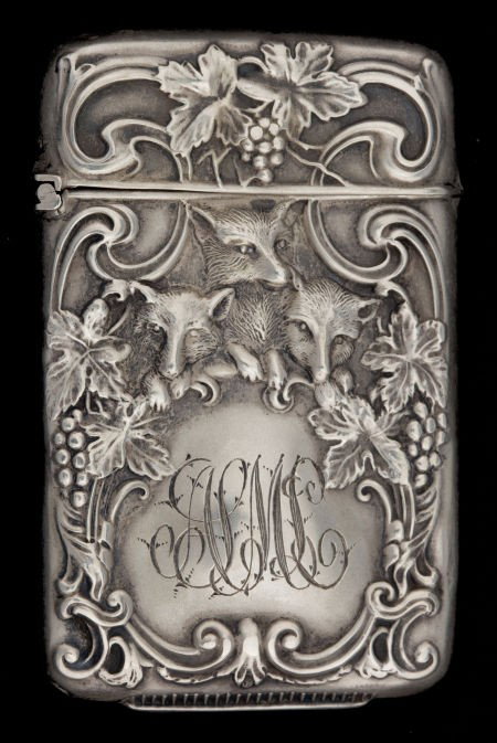 A WATROUS SILVER AND SILVER GILT MATCH SAFE Wat: A WATROUS SILVER AND SILVER GILT MATCH SAFE Watrous Mfg. Co., Wallingford, Connecticu