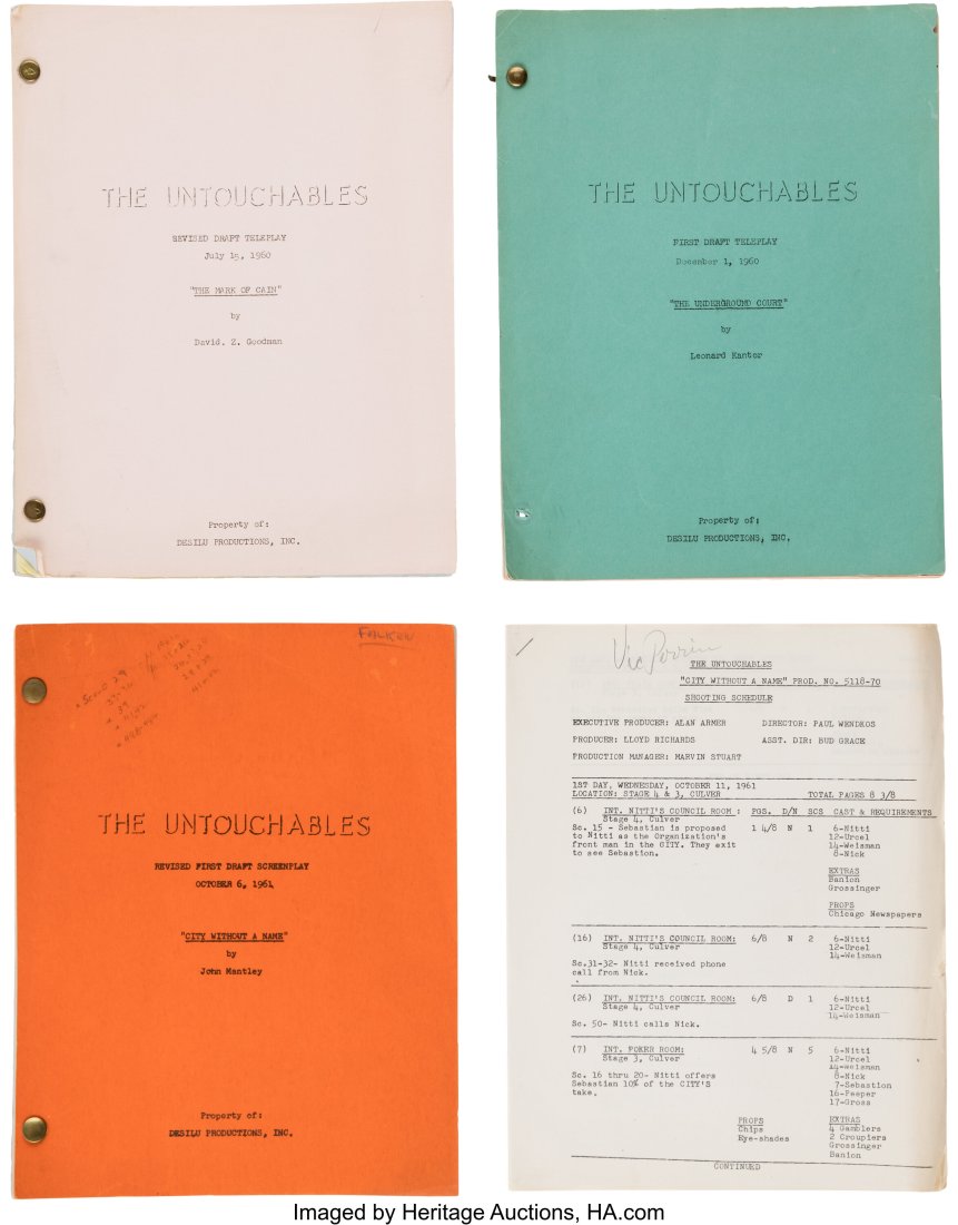 Production Scripts (3) from The Untouchables (AB (1 of 1)