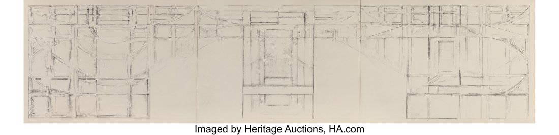 David Novros (American, b. 1941) Study for Dalla: David Novros (American, b. 1941) Study for Dallas Fresco Ink on Arches paper 29-1/2 x 40-1/2 inches (74.9 x 102.9 cm) (sheet, each&rpa