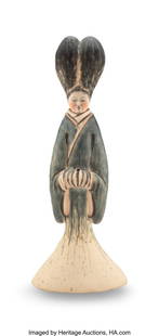 67118: Akio Takamori (Japanese/American, 1950-2017) Dar: Akio Takamori (Japanese/American, 1950-2017) Dark Blue Tang Woman Ceramic 52-1/2 x 21 inches (133.4 x 53.3 cm) Signed to underside: Akio HID031010